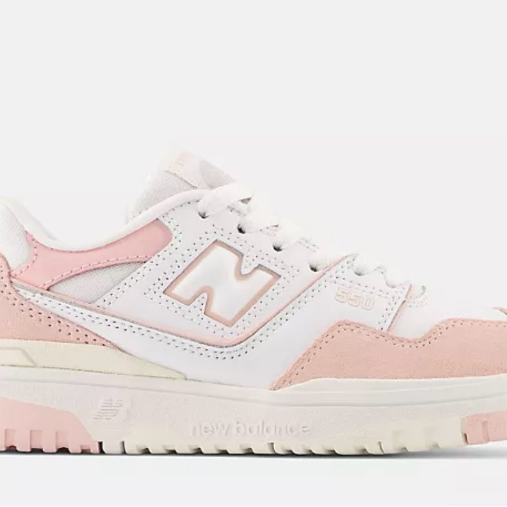 Girls New Balance 550 in Pink and White